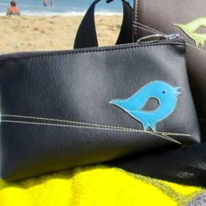 QUEEN BEE CREATIONS "Chirp" Vegan Makeup Bag by Rebecca Pearcy